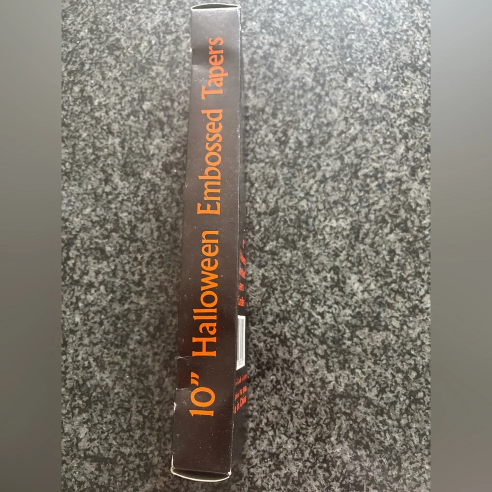 Halloween Black Taper Candles with Orange Pumpkin Accent